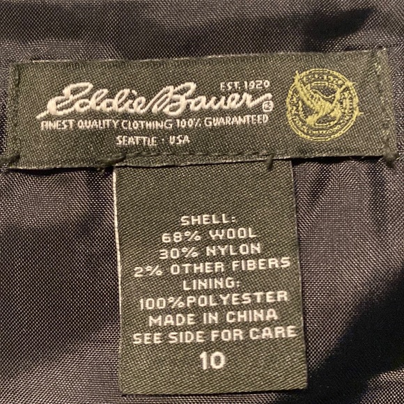 Eddie Bauer Black/White Plaid Wool Skirt Size 10 - Picture 4 of 6